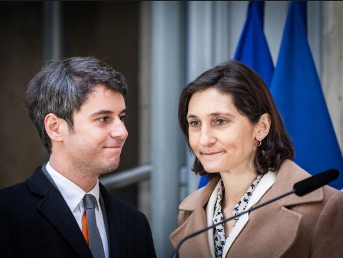 Gabriel Attal et Amélie Oudéa-Castéra