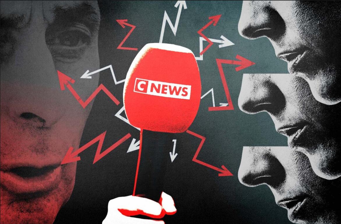 Illustration d'un micro Cnews avec Zemour en arrière plan