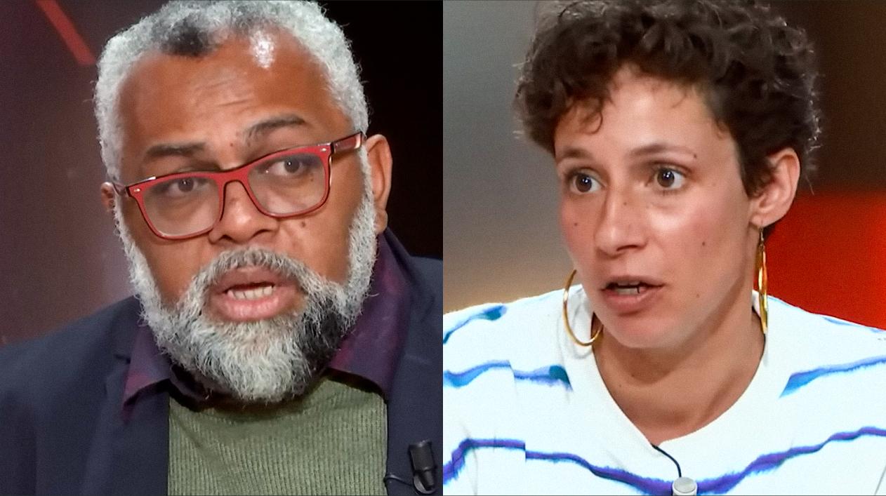 Le député indépendantiste Emmanuel Tjibaou échange avec la romancière Alice Zeniter